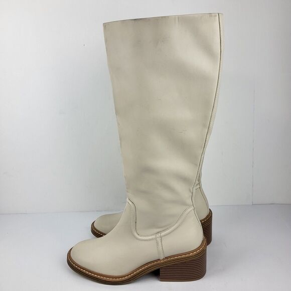 Steven by Steve Madden Calda Boots Faux Leather Off White Size 9M - Picture 5 of 16